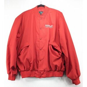 Dunbrooke Mens Red Continental Bomber Jacket Roseburg Forest Products XL USA